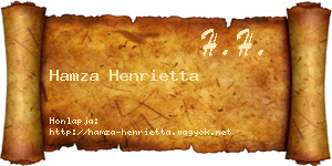 Hamza Henrietta névjegykártya